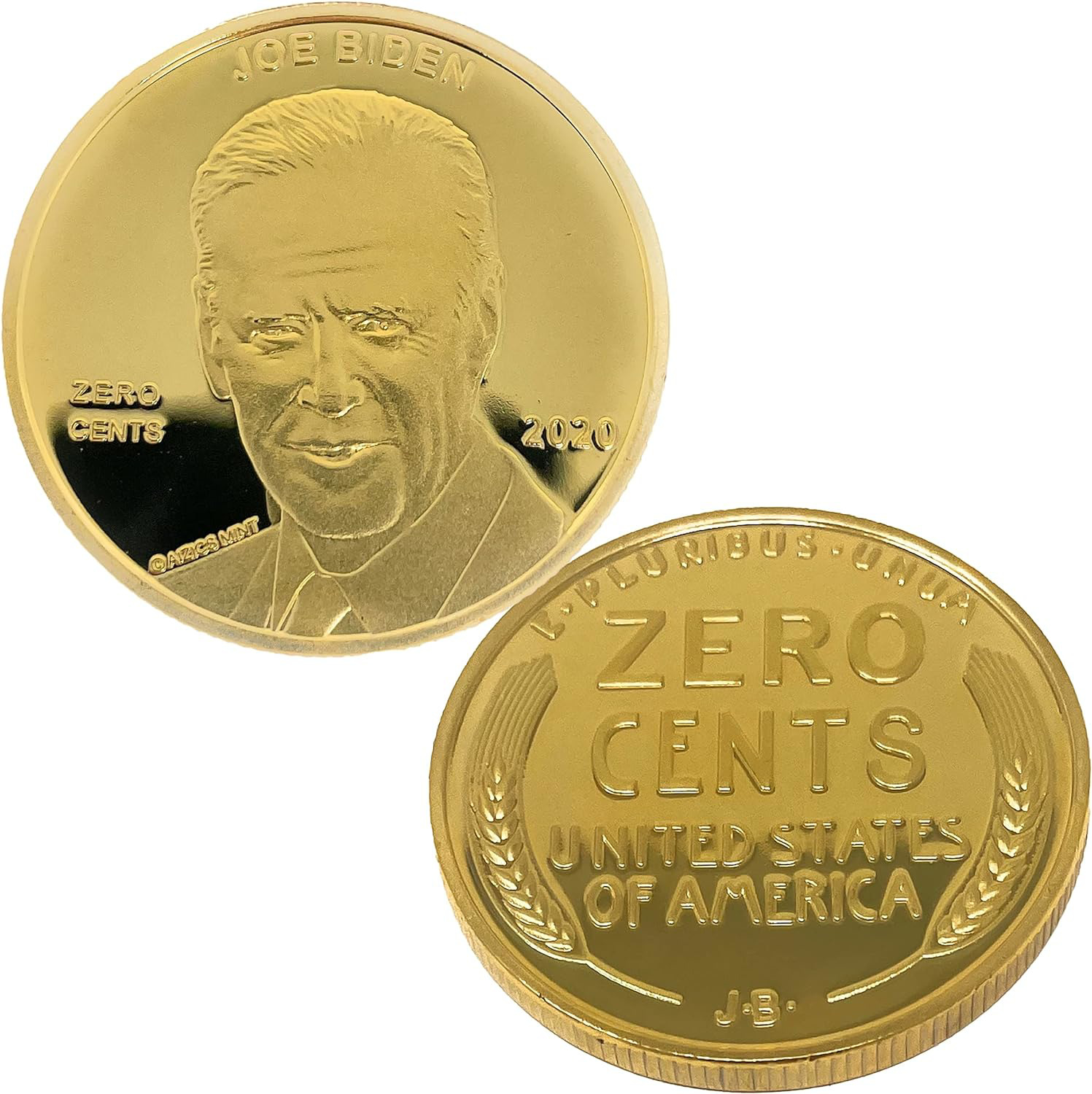 METAL MAGERY Joe Biden Zero Cents Novelty Rounds 5 Pack Gold