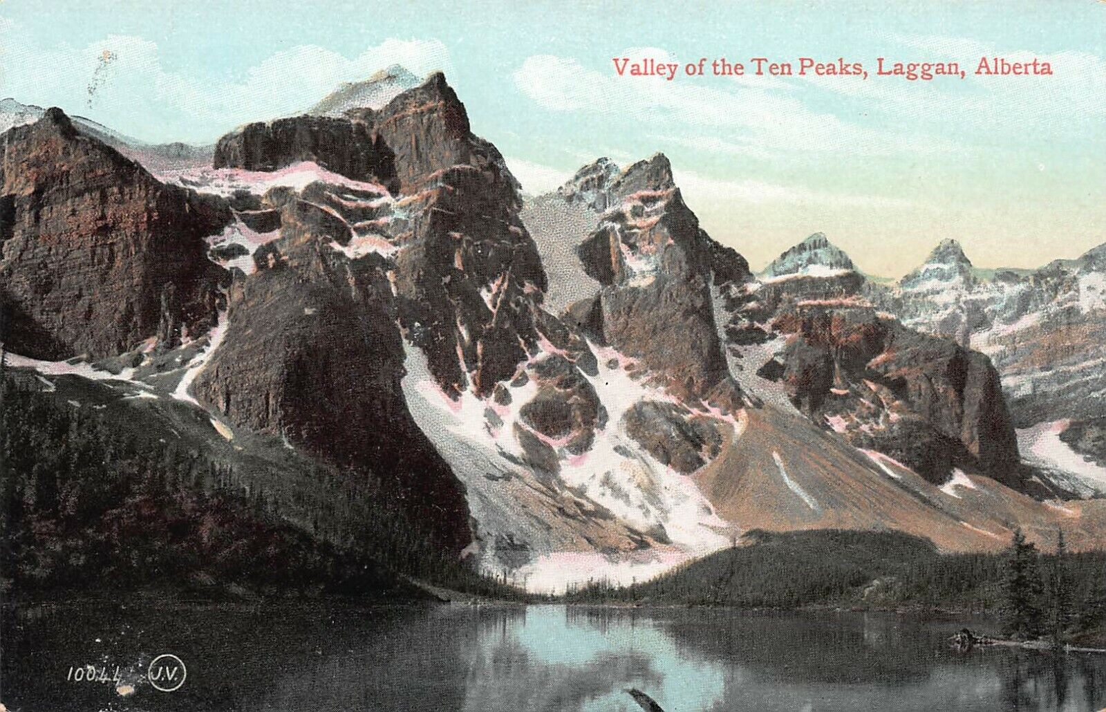 Valley of the Ten Peaks, Laggan, Alberta, Canada, early postcard, unused