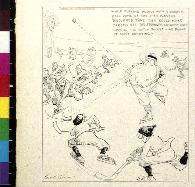 Winter Pastimes,Playing Hockey,Rubber Ball,Ice Hockey,Obesity,Herbert Johnson