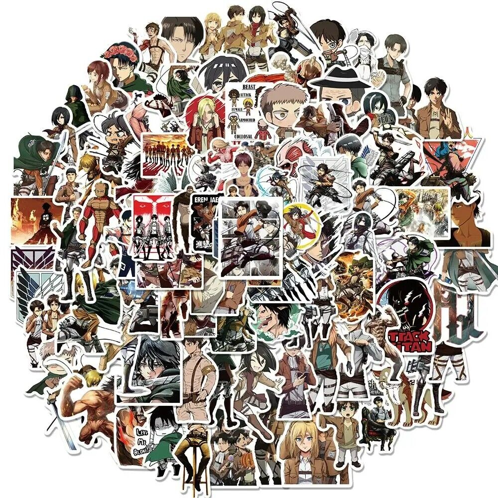 100Pcs Attack on Titan Stickers Laptop Motorcycle Skateboard Computer stickers