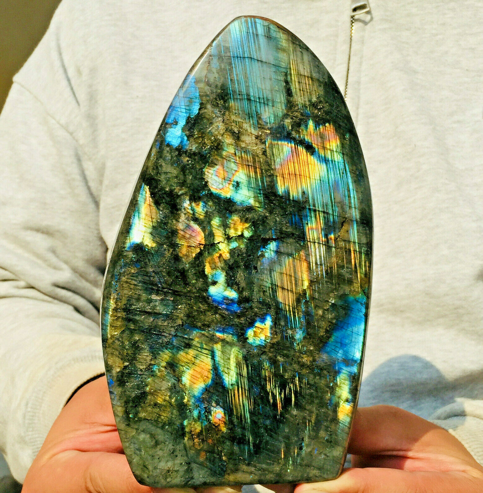 1573g Large Flash Blue Labradorite Rock Healing Mineral Specimen Healing