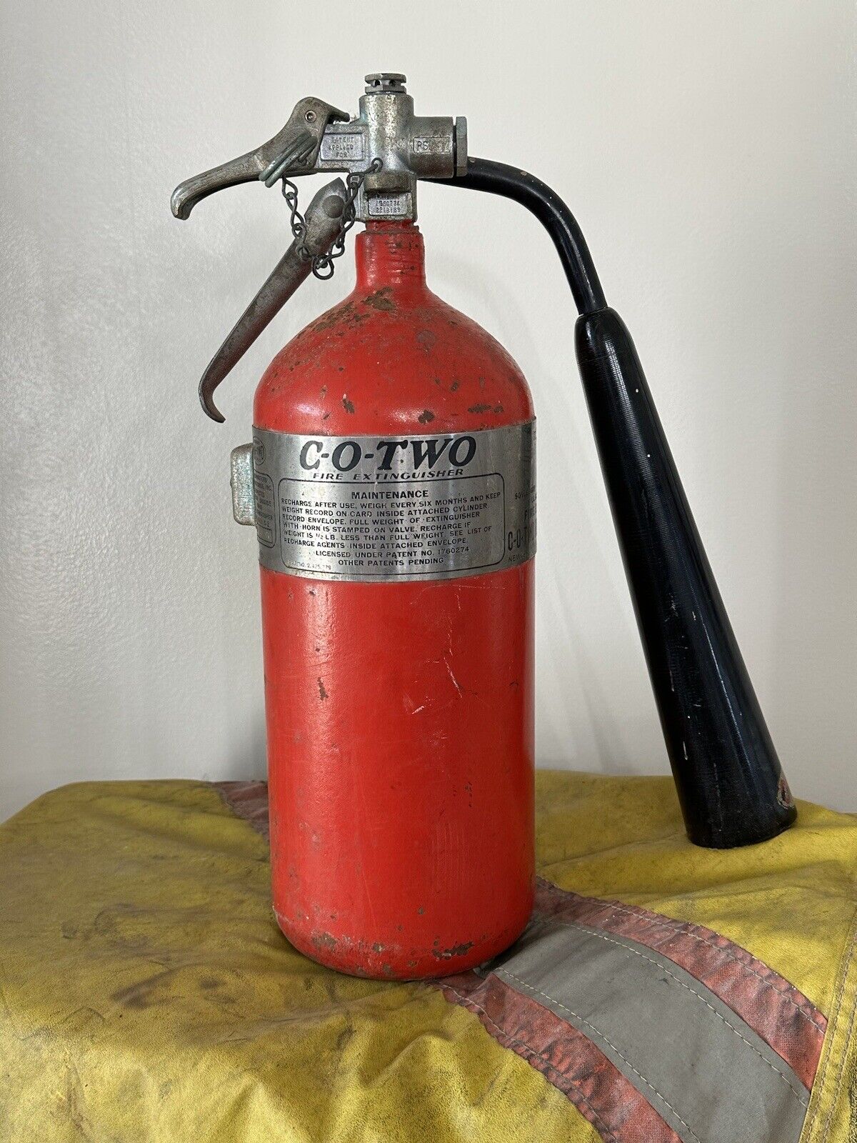 Vintage C-O-Two Co. Carbon Dioxide Horn Fire Extinguisher