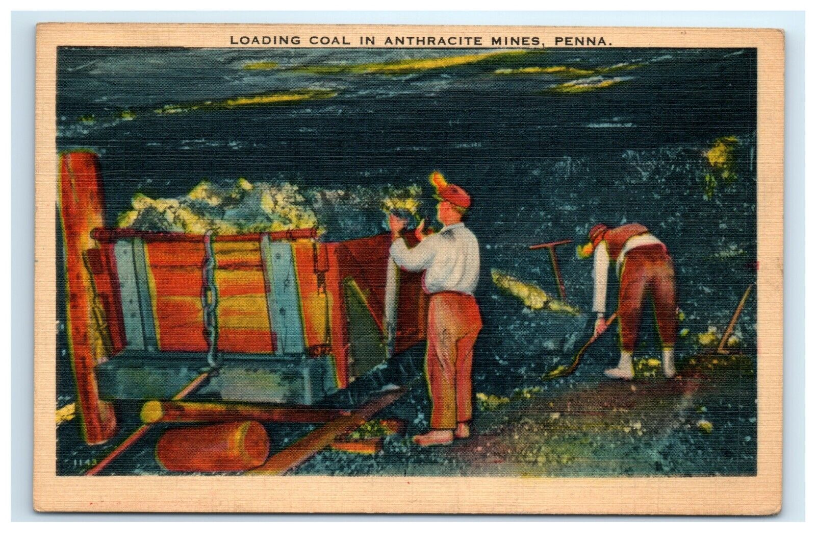 Vintage Postcard LOADING COAL IN ANTHRACITE MINES Pennsylvania Travel Posted