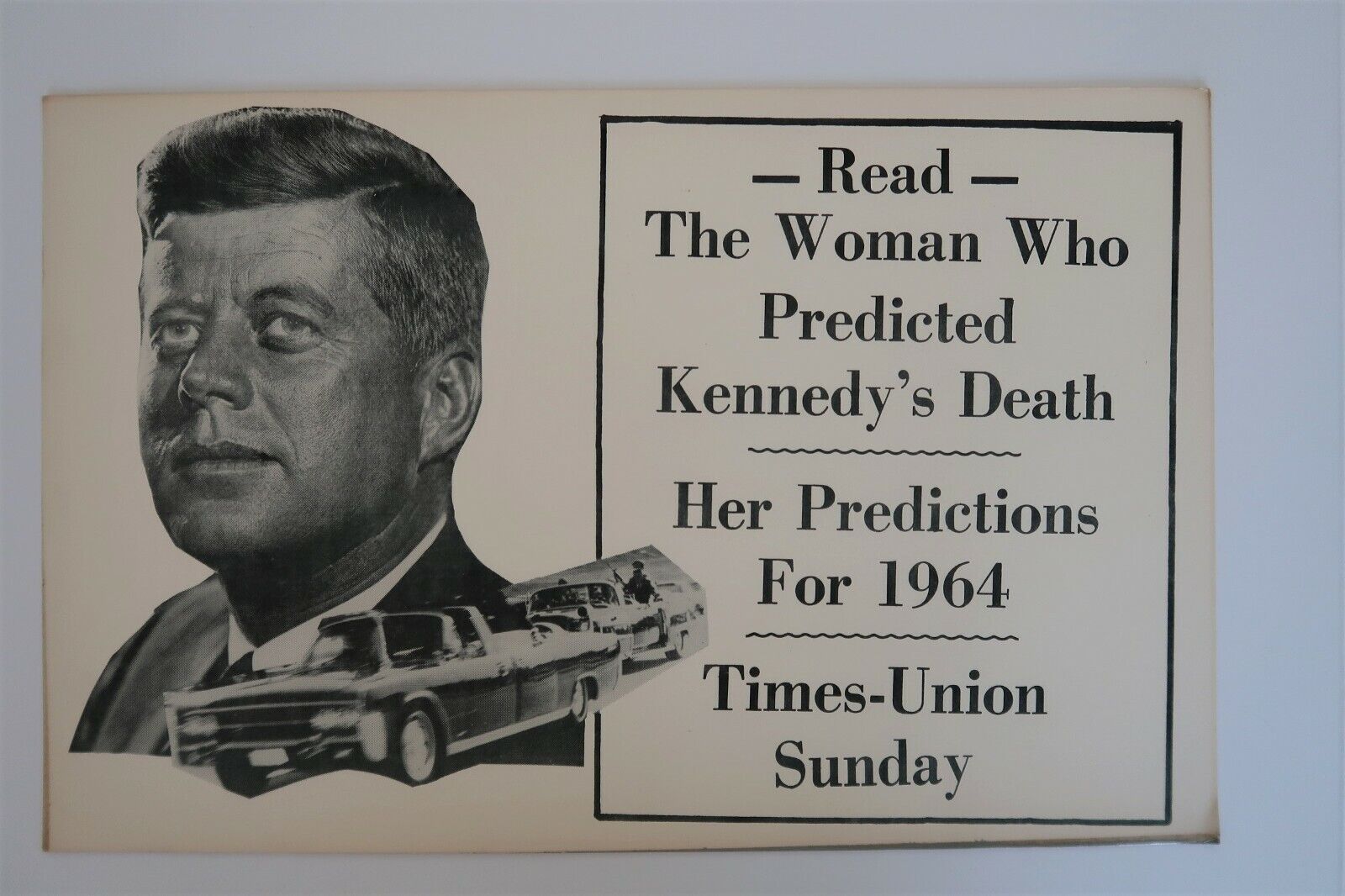 1964 Times Union Ad Woman Who Predicted Kennedy Death Jeane Dixon Ephemera