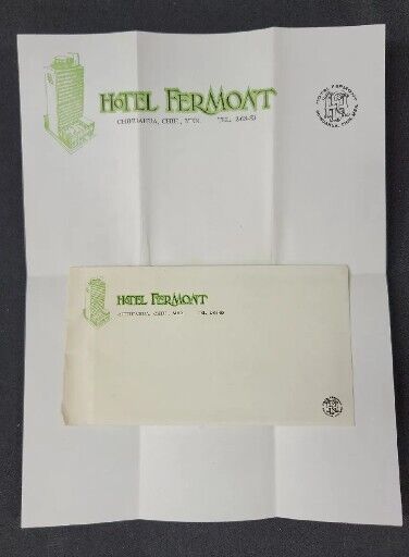 Vintage Hotel Fermont Stationery and Envelope Chihuahua CHIH. Mexico Travel RARE