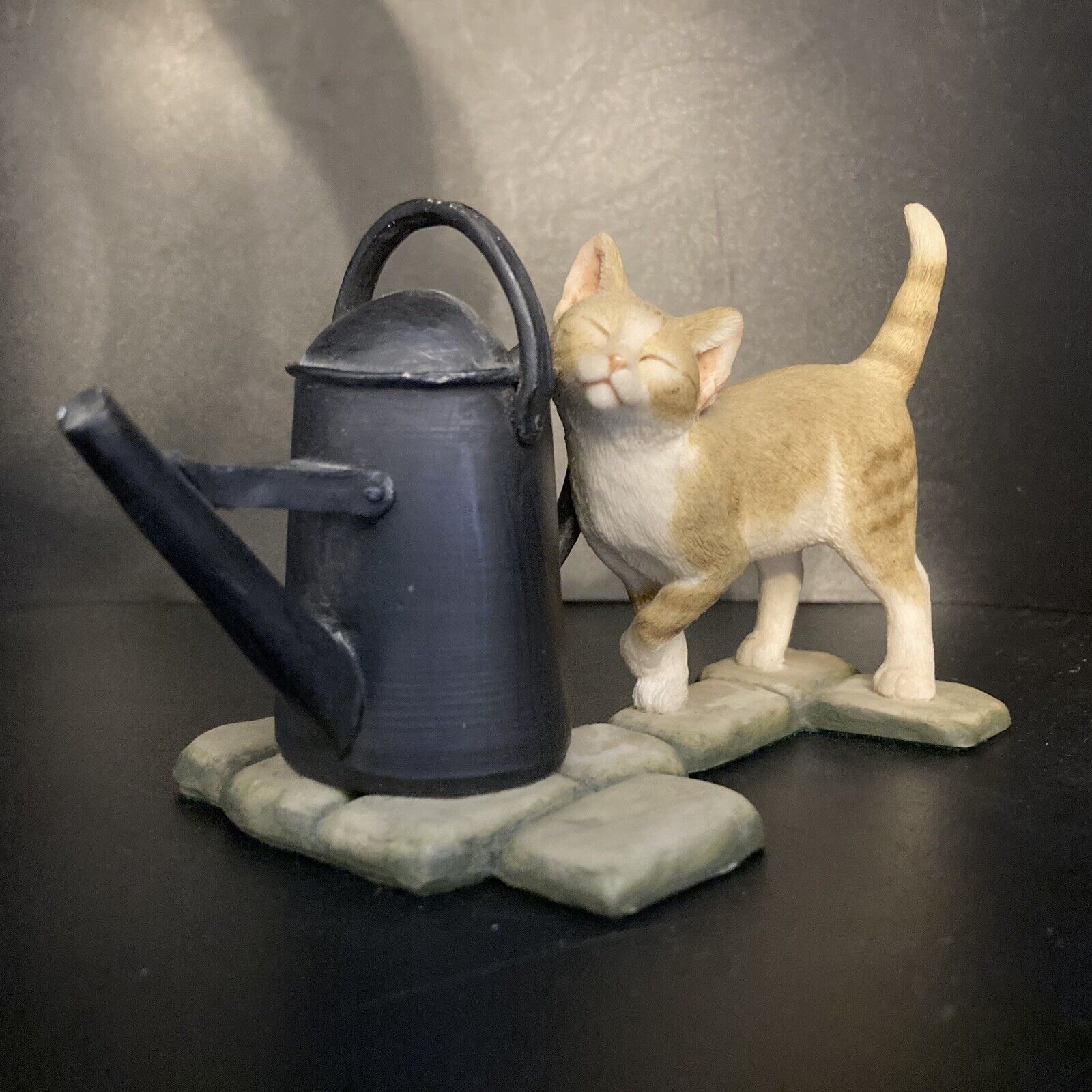 Vintage Sherratt and Simpson Cat and Watering Can Figurine/Ornament Length 13cm