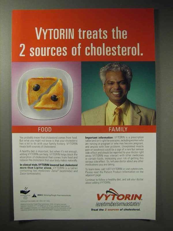 2006 Merck Vytorin Ad - Treats 2 Sources of Cholesterol