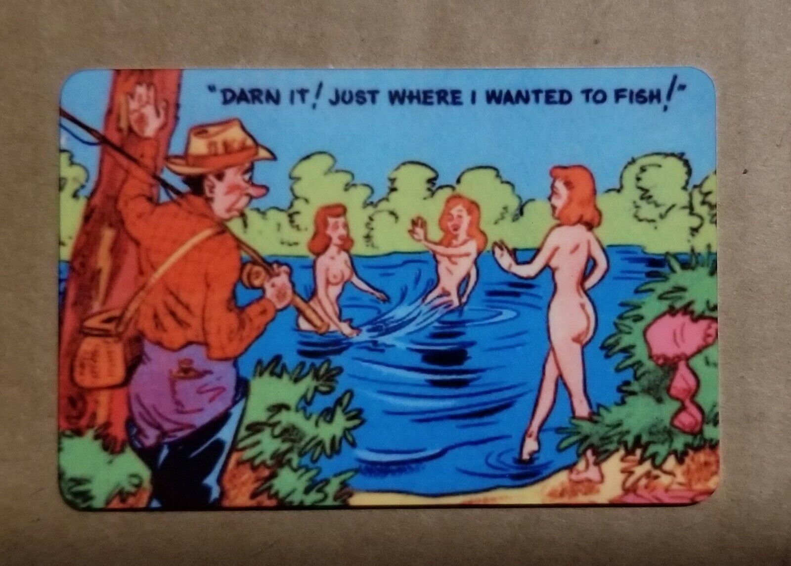 funny fishing vintage comic refrigerator fridge magnet 2x3 
