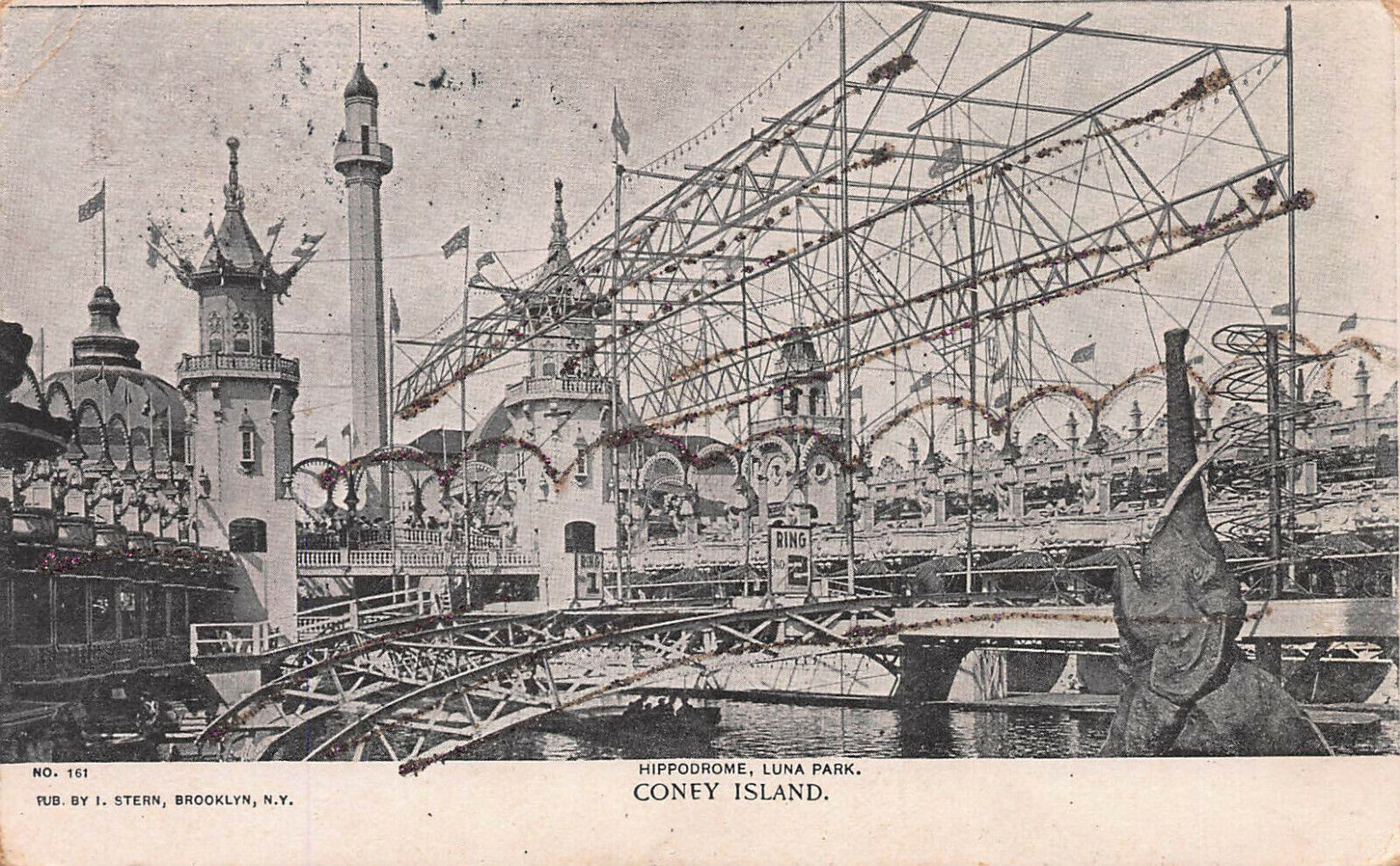 Hippodrome, Luna Park, Coney Island, Brooklyn, N.Y., 1905 Postcard, Used 