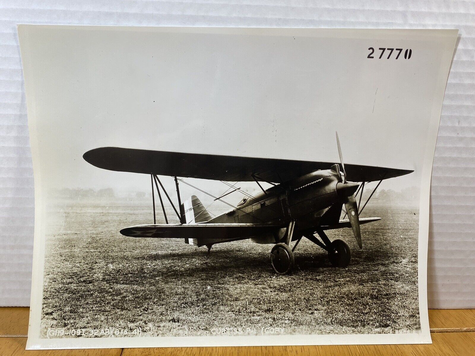 Curtiss P-1 Hawk Open Cockpit Biplane Fighter Aircraft. VTG Photo Print