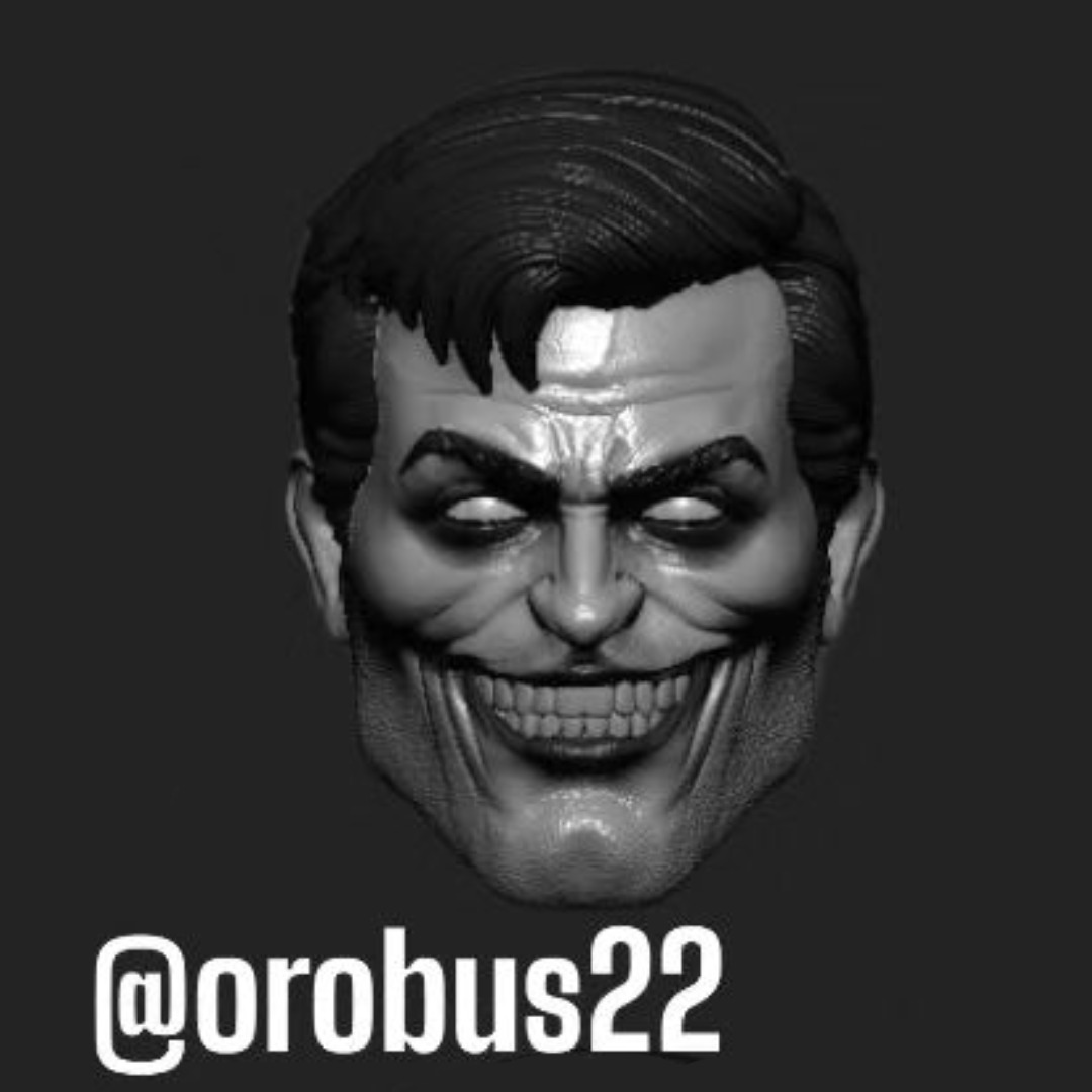 Joker infected Bruce Wayne custom head for DC Comics action figures