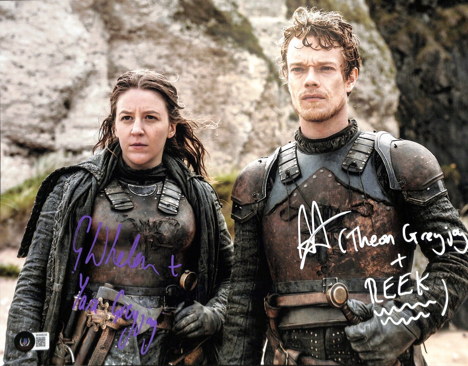 Alfie Allen & Gemma Whelen Game of Thrones Signed 11x14 Photograph BECKETT BAS