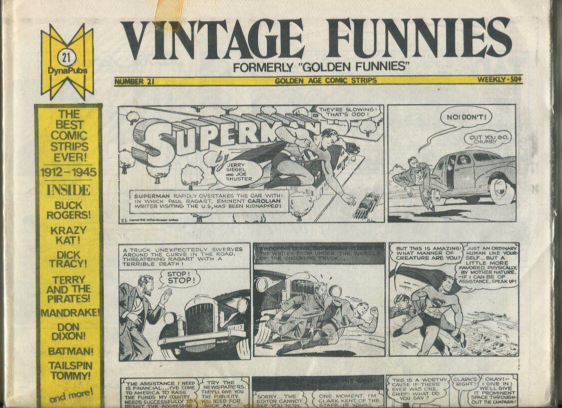 Vintage Funnies 21 Dynapubs Golden Age reprints Superman Batman Oct 1973 MBX103