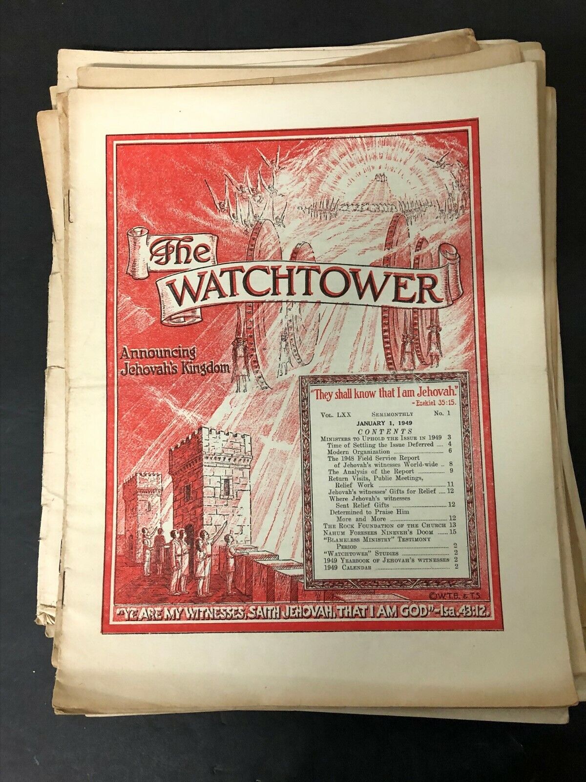 Vtg WATCHTOWER JEHOVAH\'S WITNESSES Magazine Newspaper lot of 21  - 1949
