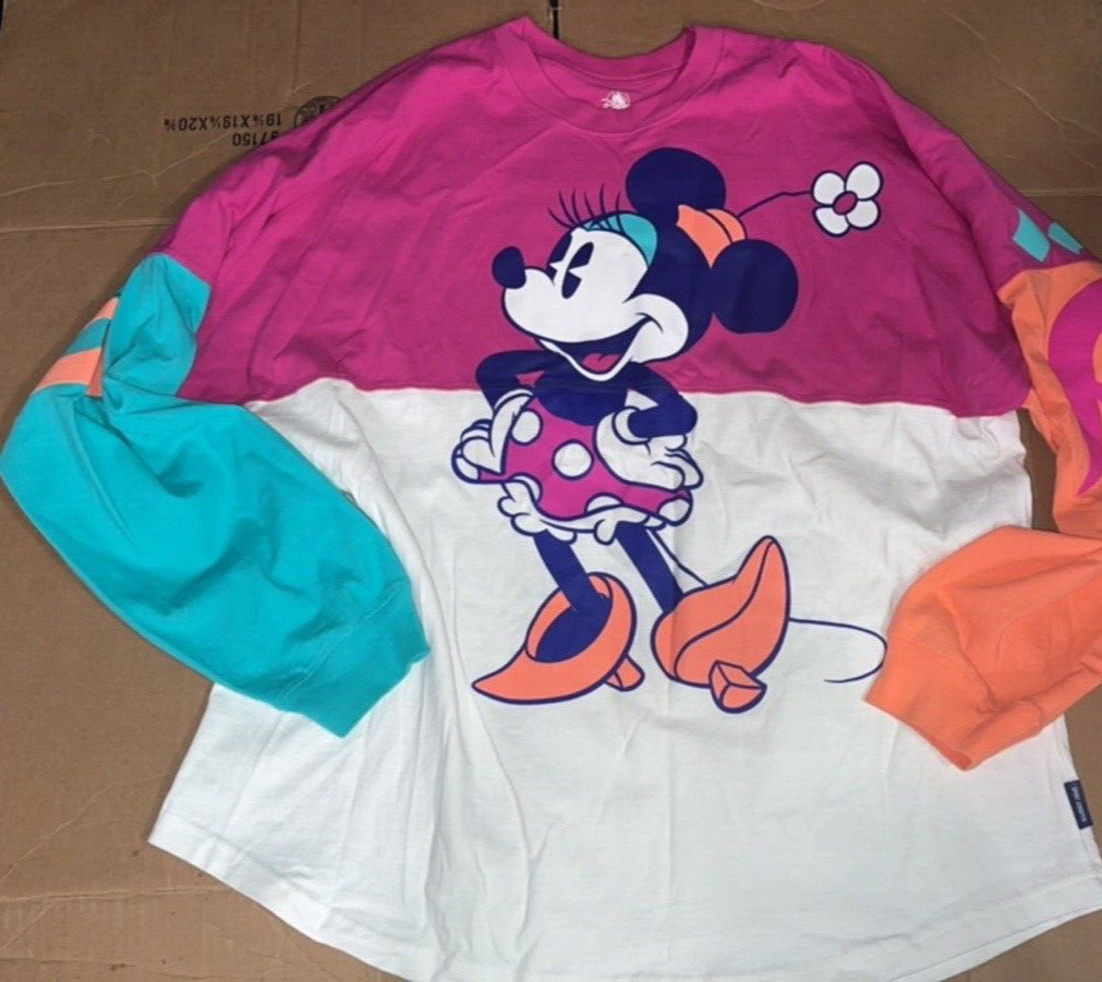 Disneyland Resort Minnie Mouse ColorBlock Spirit Jersey Tee size XL PRE-OWNED