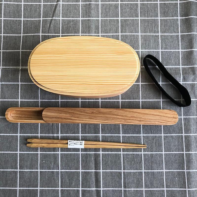 Japanese 2 Tier Large Capacity Cedar Bento Box Very Popular Natural Wood Chopsti