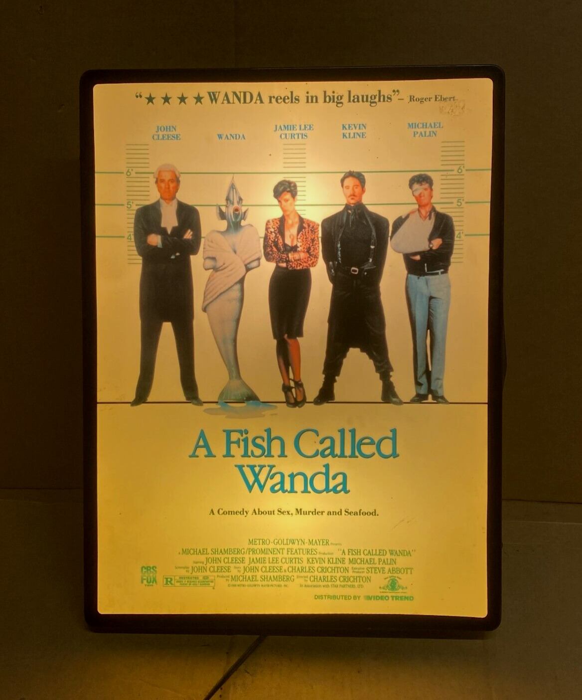 Vintage 1988 A Fish Called Wanda Film Movie Poster Light Lamp Sign 21