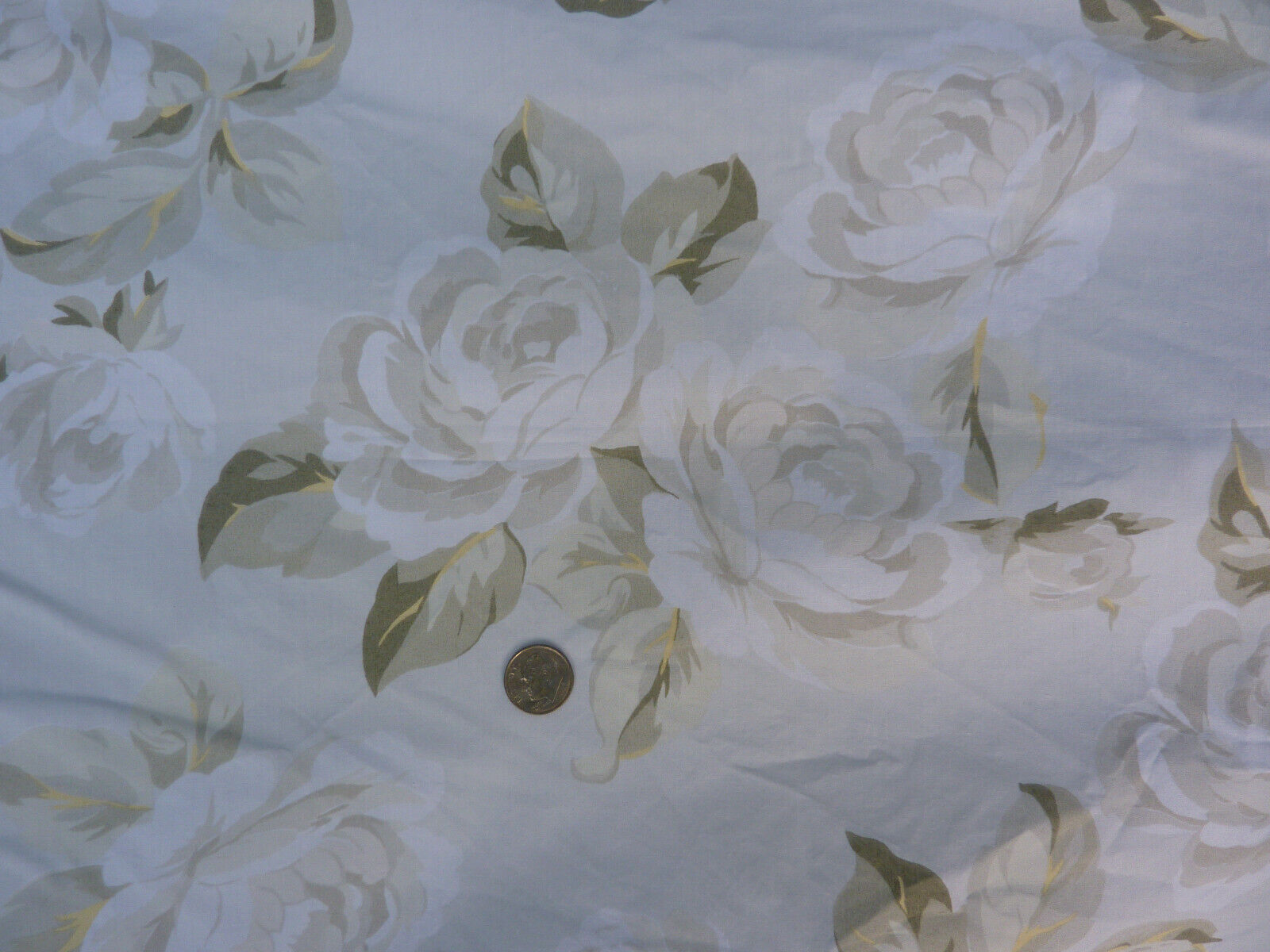Rachel Ashwell Shabby Chic Boutique Rare Silver Roses on Sage- RARE