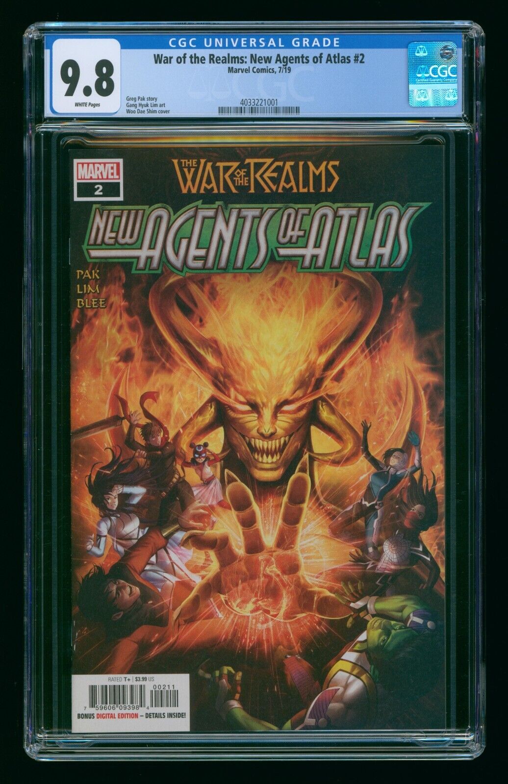 WAR OF THE REALMS NEW AGE OF ATLAS #2 (2019) CGC 9.8 1st SWORD MASTER
