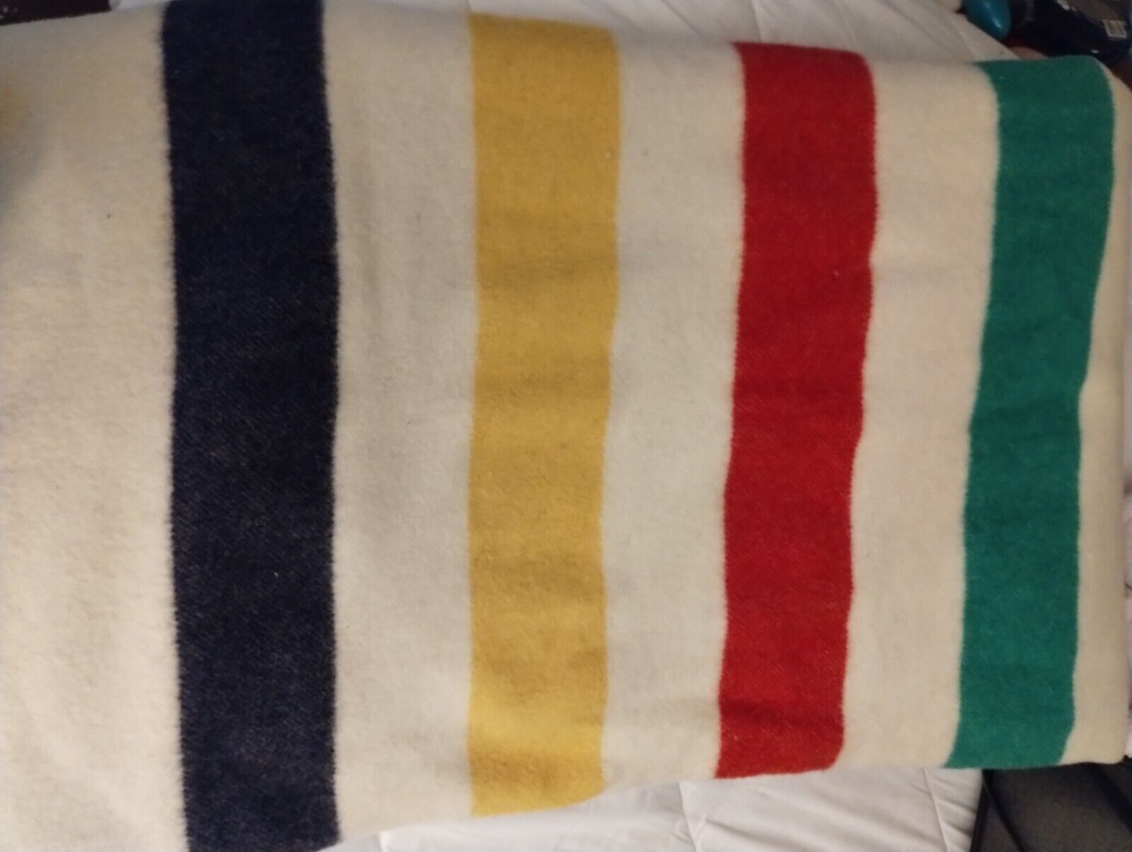 Hudson Bay Wool 6 Six Point Blanket Vintage 98x90 