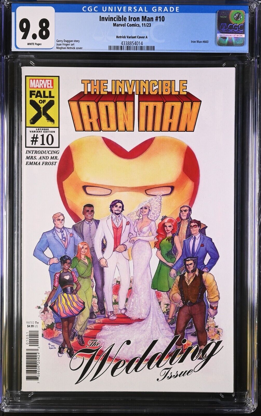 Invincible Iron Man #10 CGC 9.8 Hetrick Wedding Cover Marvel 2023 Emma Frost