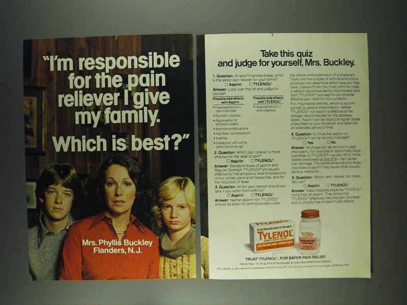 1978 Tylenol Medicine Ad - I\'m Responsible For