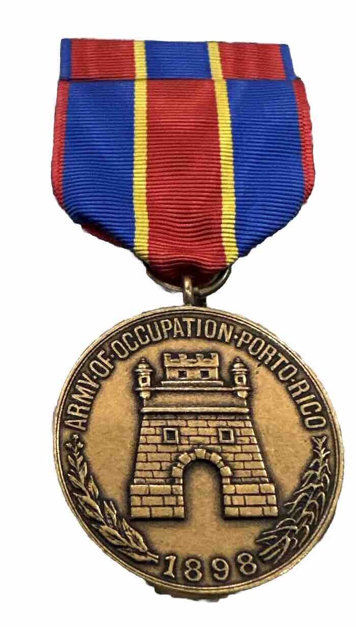 U.S. 1898 ARMY OF OCCUPATION OF PORTO RICO MEDAL MEDALLIC ART CO. CONTRACT
