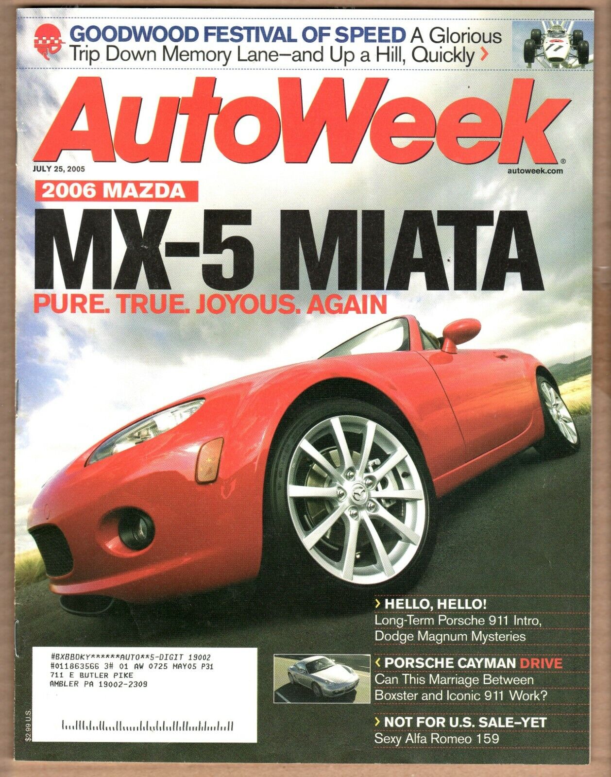 2006 Mazda Miata MX-5; AutoWeek Magazine - July 25,2005