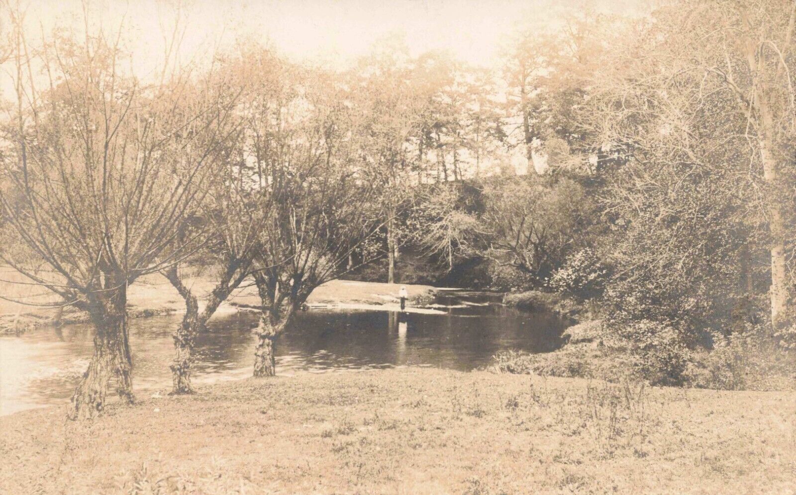 Fishing Hole Back of Mill Dam, Blackwood, New Jersey RPPC 1904-1920s