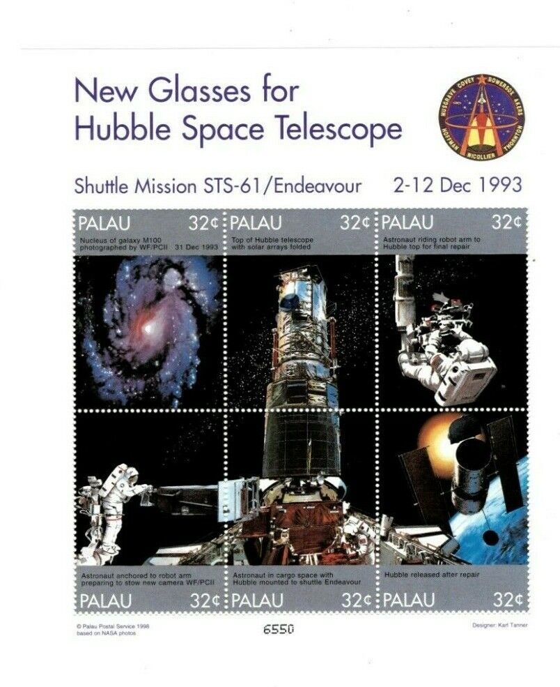 Palau - 1998 - Hubble Telescope - Sheet of Six - MNH