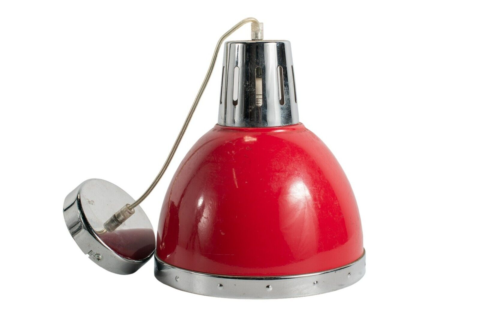 Vintage UFO Space Age Pendant Light Aluminum Mid Century Ceiling Lamp (ITALY)