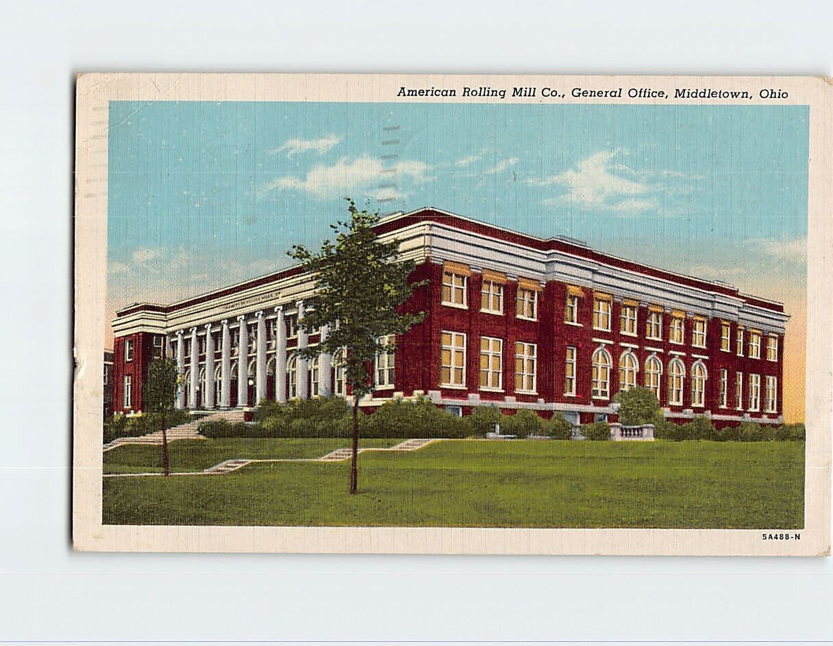 Postcard American Rolling Mill Co. General Office Middletown Ohio USA