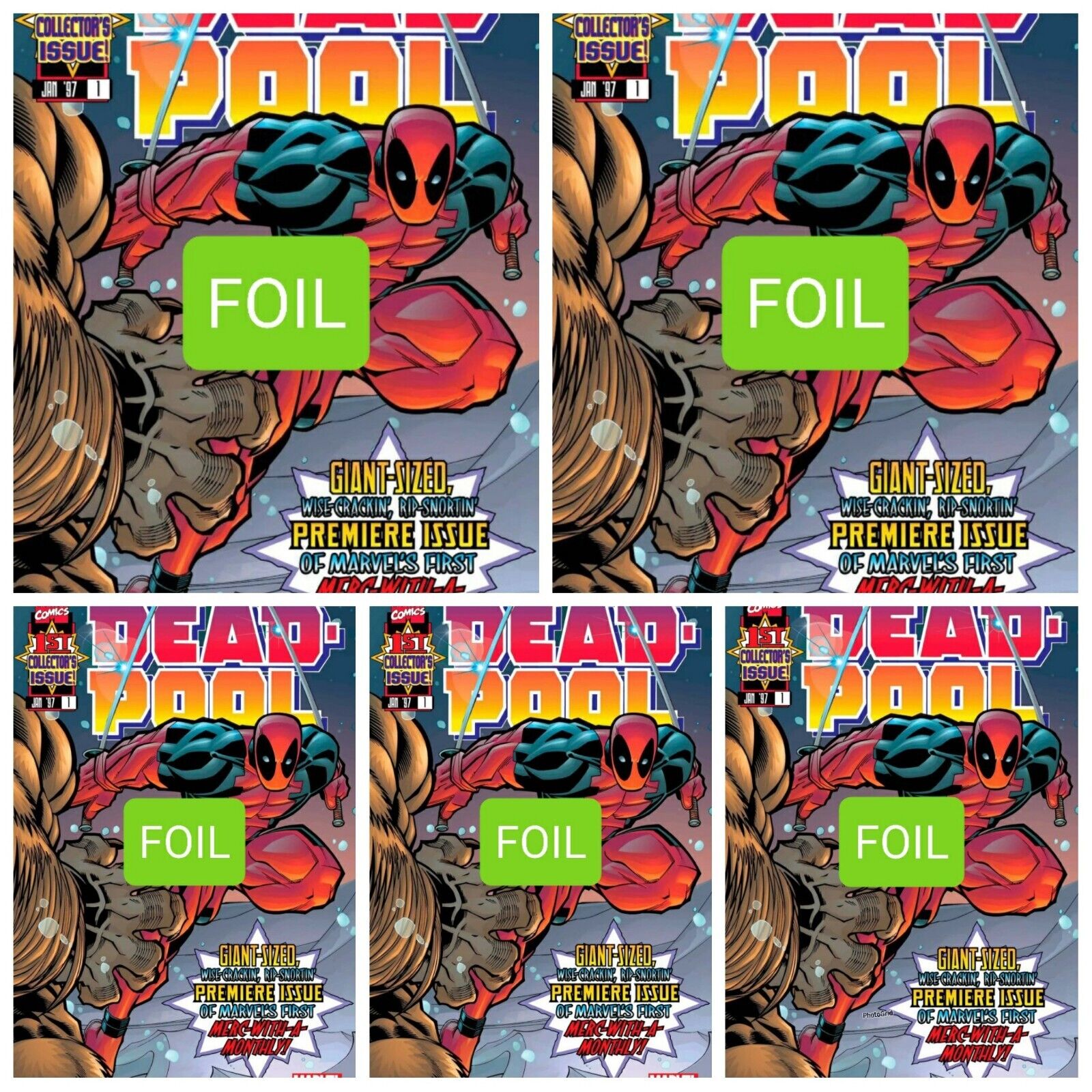 5 Pack Deadpool #1 Facsimile FOIL Cover PRESALE 7/10 Marvel 2024