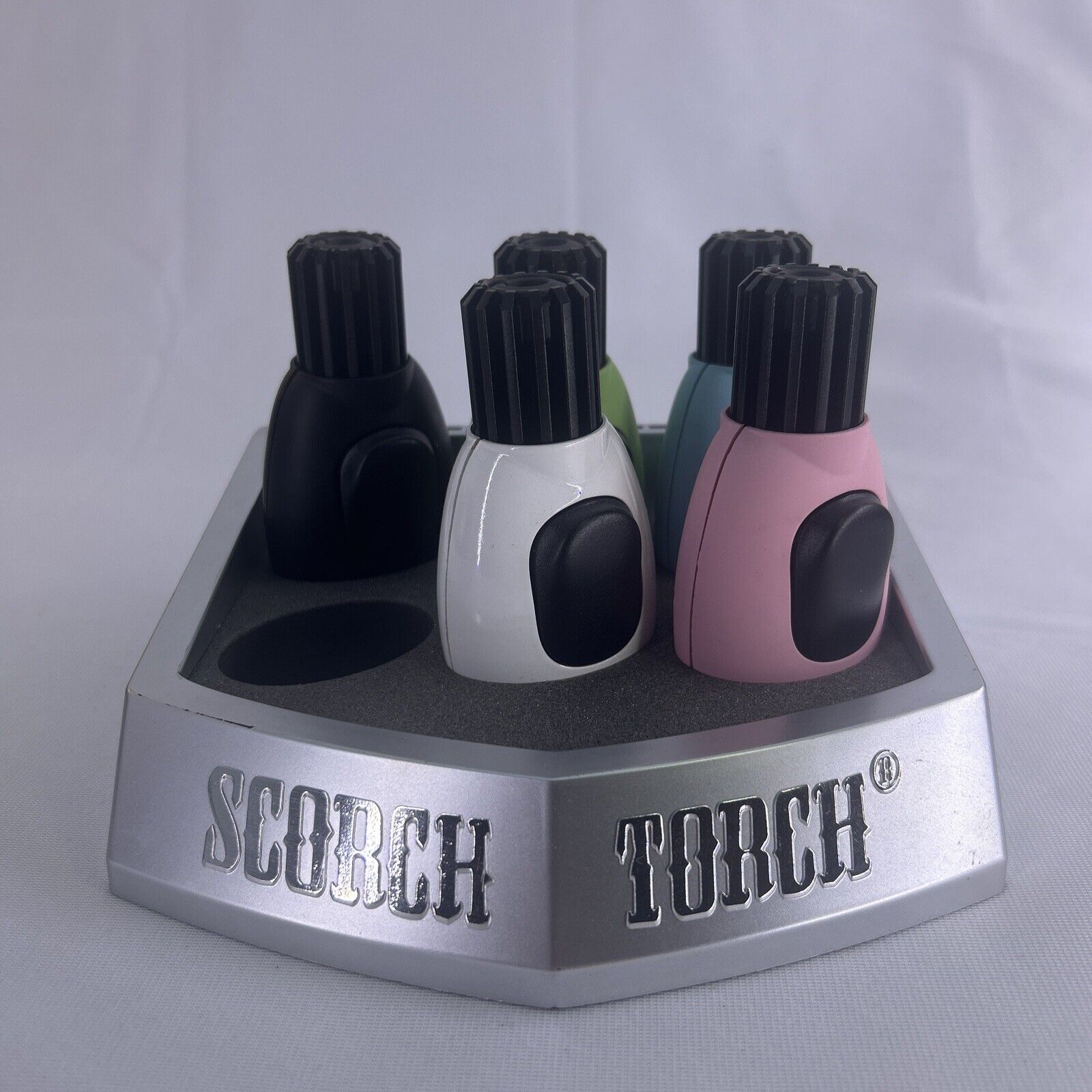 Scorch Torch Butane Torch Lighters Display Of 5 Lot Cigar Smoke Smoking