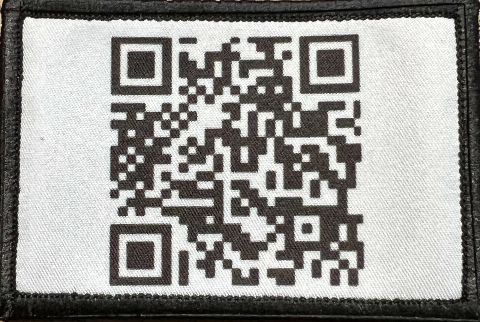 Rick Roll QR Code Funny Morale Patch 2x3\