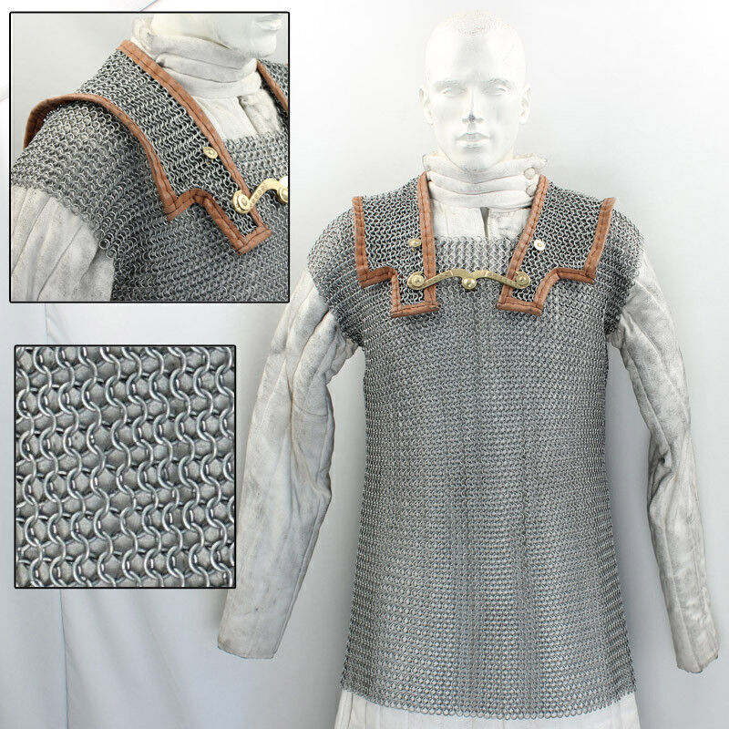 Lorica Hamata Roman Knight Medieval 16g Steel Chainmail Armor Extra Large 