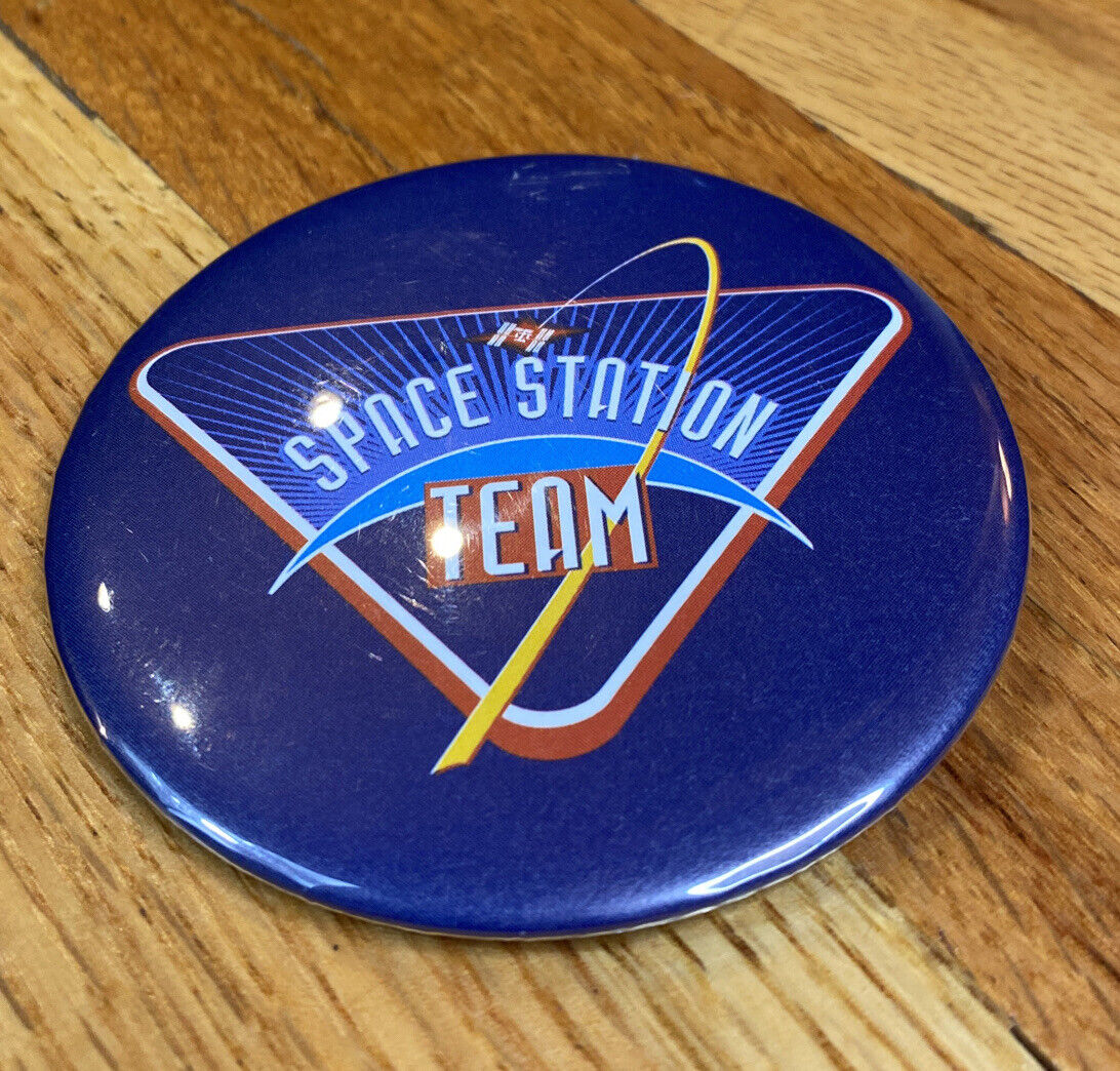 Space Station Team Button | Space Travel Astronauts  Space Station Pin Button