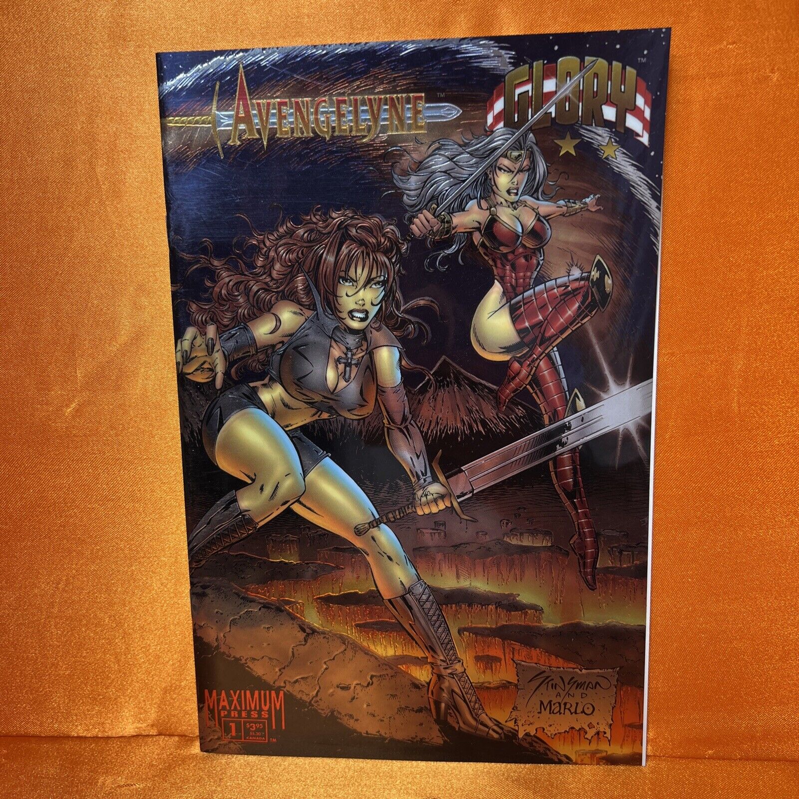 Avengelyne/Glory #1 1995 Chrome Foil Wrap Cover 1995 Image Maximum Press Comics