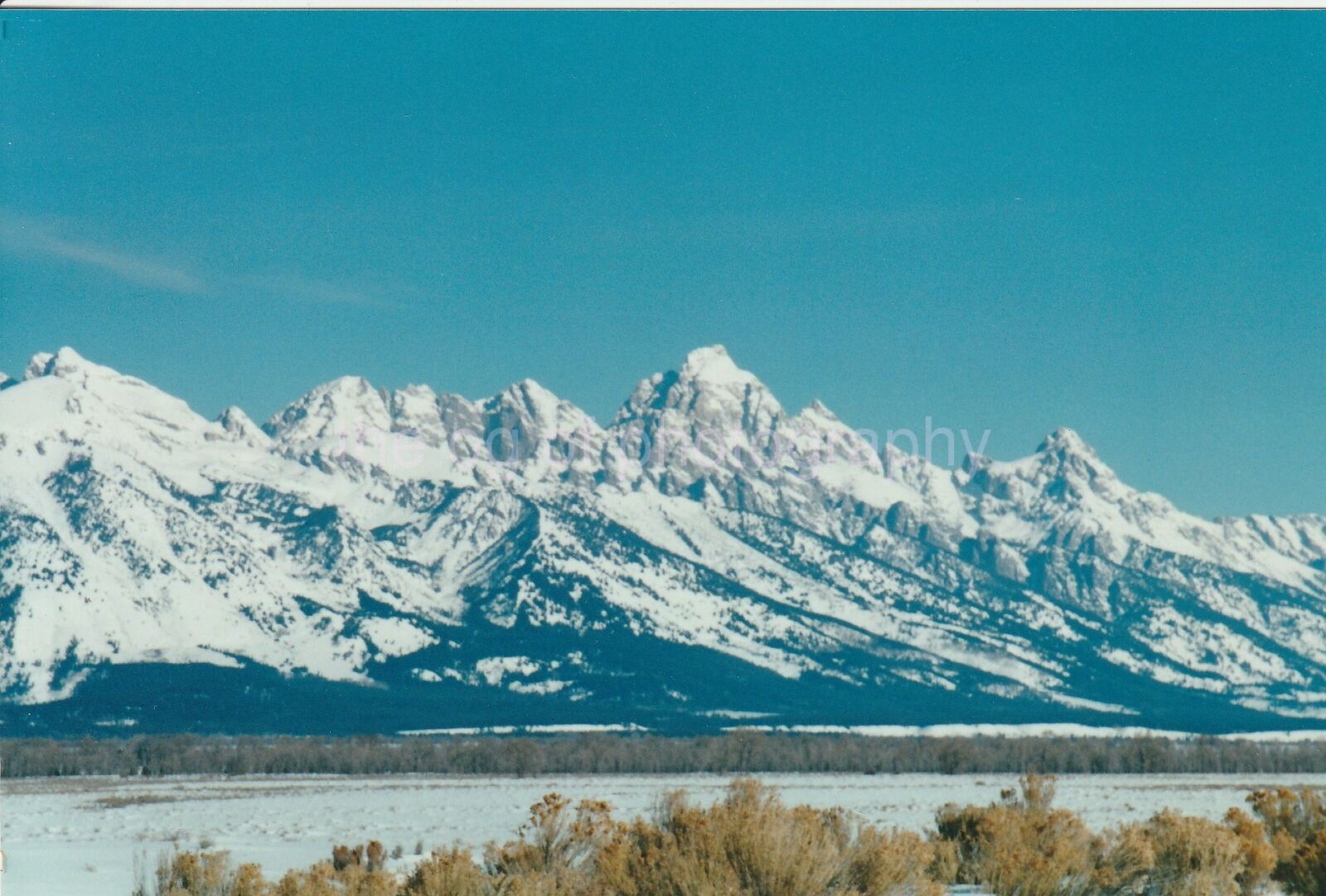 Grand Teton Mountain Range FOUND PHOTO Color  Original USA 93 6 Q