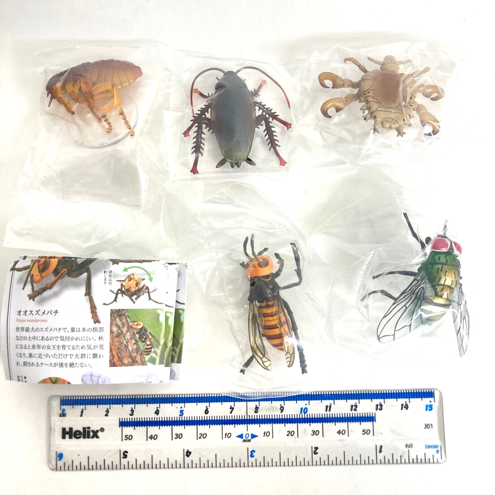 Kaiyodo Capsule Q Museum Harmful Insect Figure Set of 5 Japan Hornet Cockroach