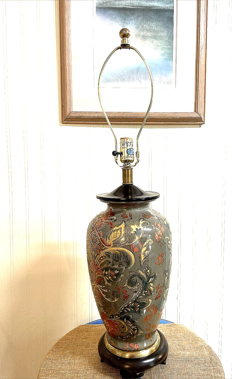 Vintage Frederick Cooper Painted Chinoiserie Porcelain Urn Lamp