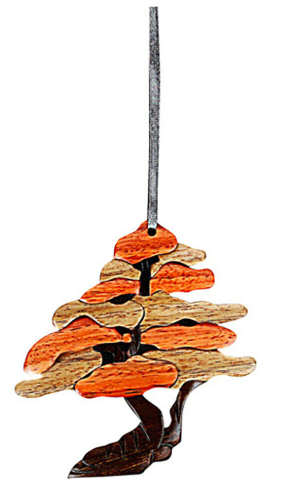 Tree of Life - Double-sided Wood Intarsia Christmas Tree Ornament - Religious Th