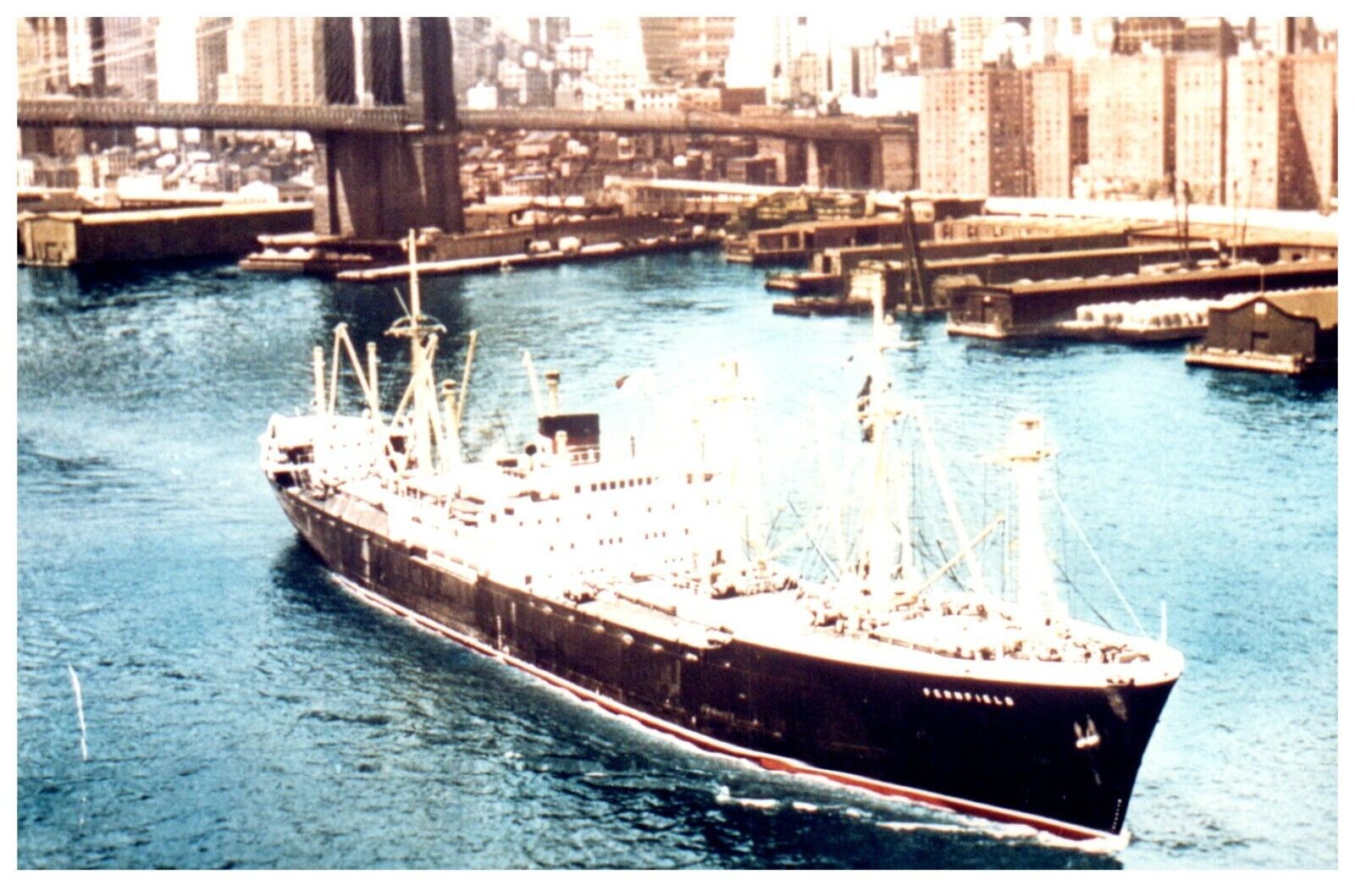 Fernfield (1948) General Cargo Ship Vintage Photo 4x6 IMO 5114105 New York City