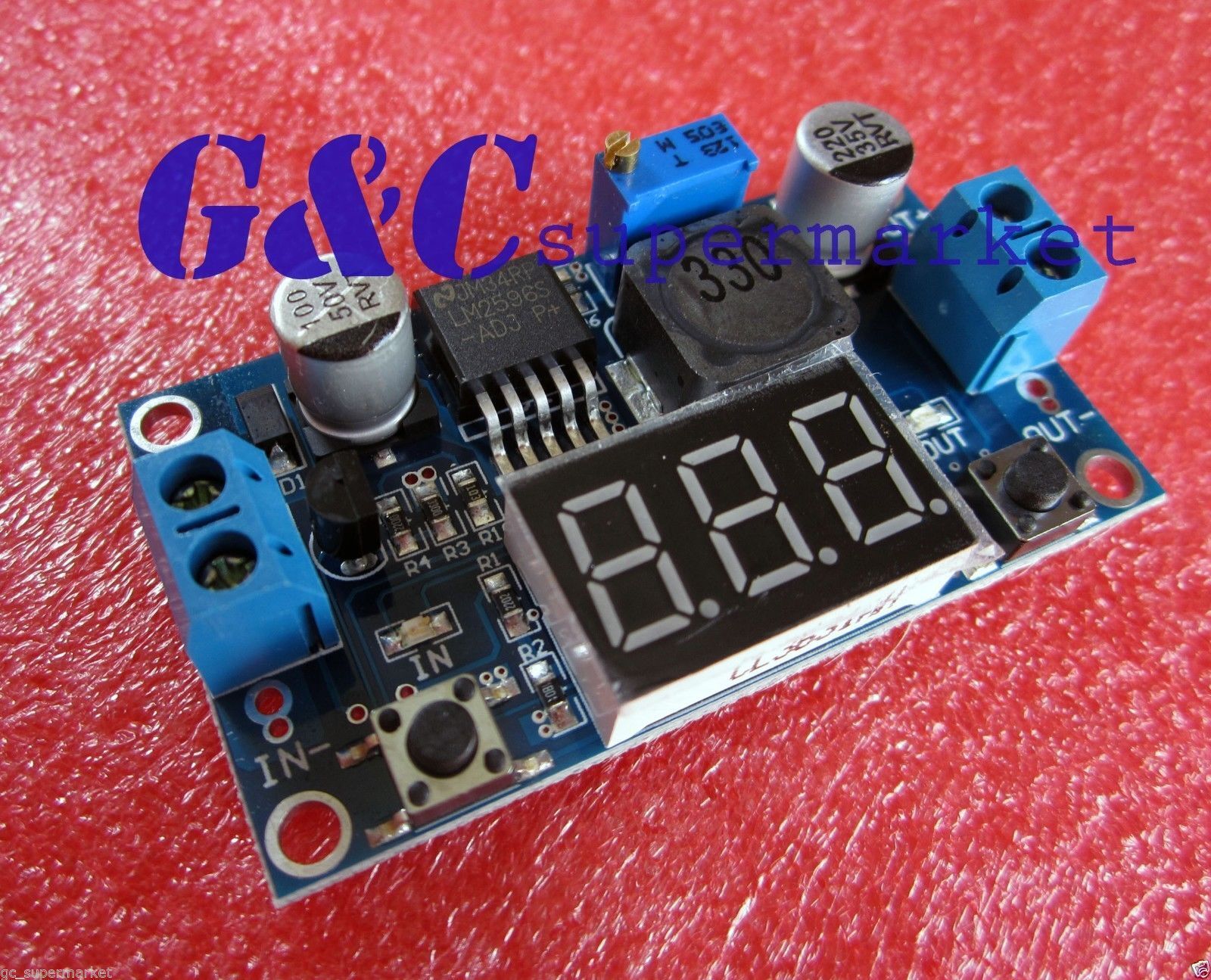 DC-DC Buck Step Down Converter Module LM2596 Voltage Regulator+Led Voltmeter M3