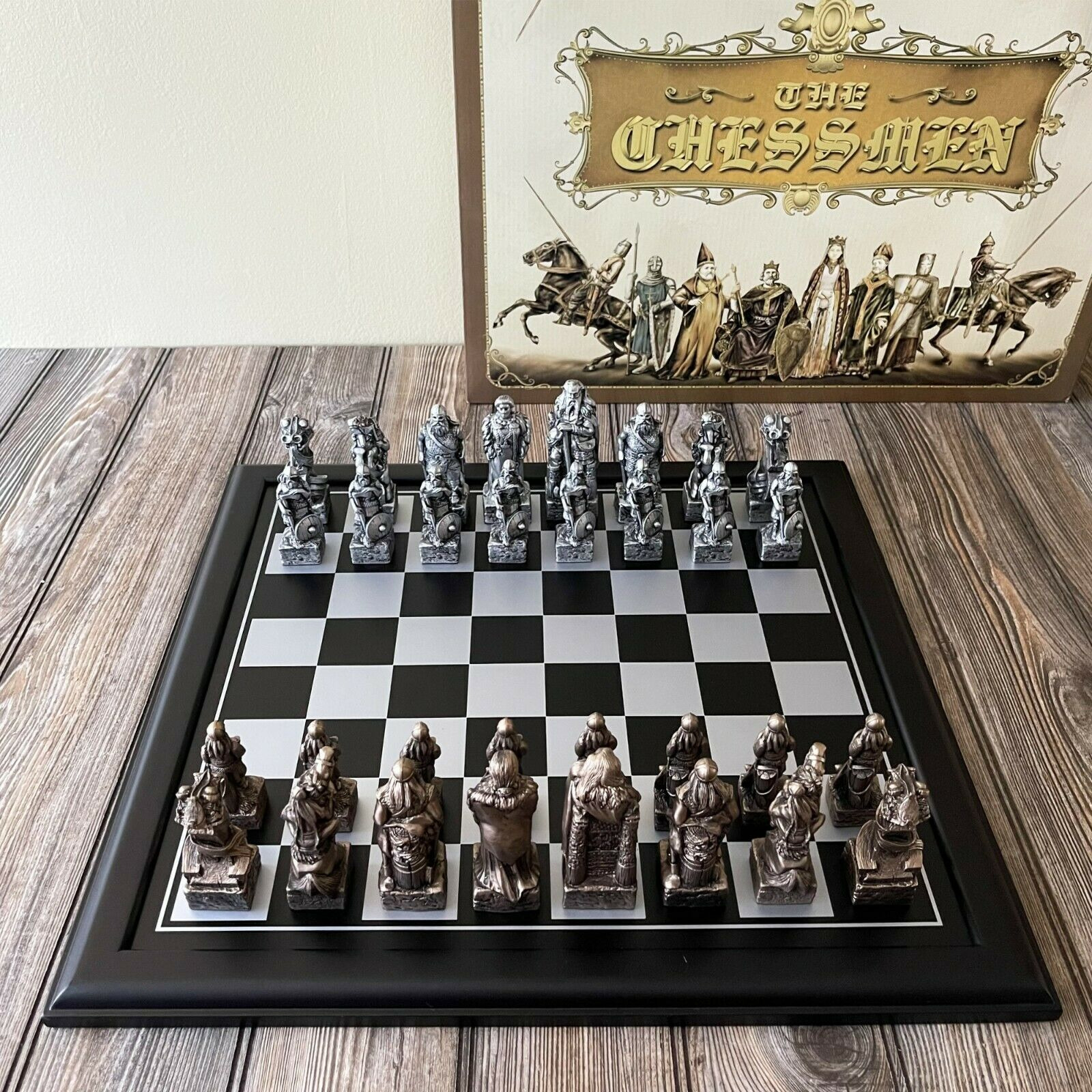 Chessman Nordic Viking Chess Set Home Decorative Chess With Wooden Board Gift