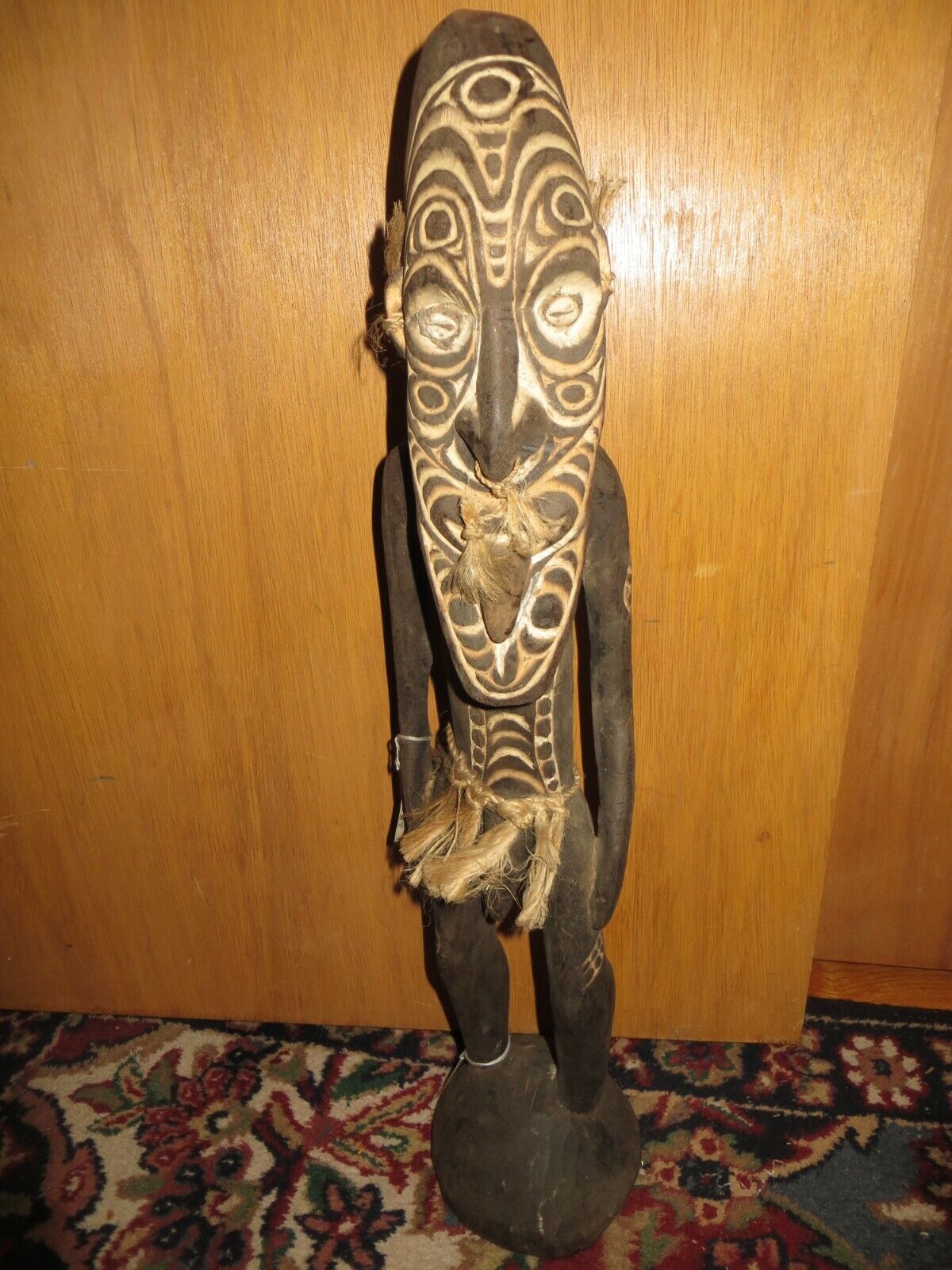 SEPIK RIVER PAPUA NEW GUINEA CARVED PAINTED MALE ANCESTOR  FIGURE  25 INCH