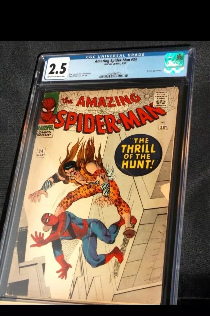 The Amazing Spider-Man #34 Mar 66 CGC 2.5 Kraven Appearance