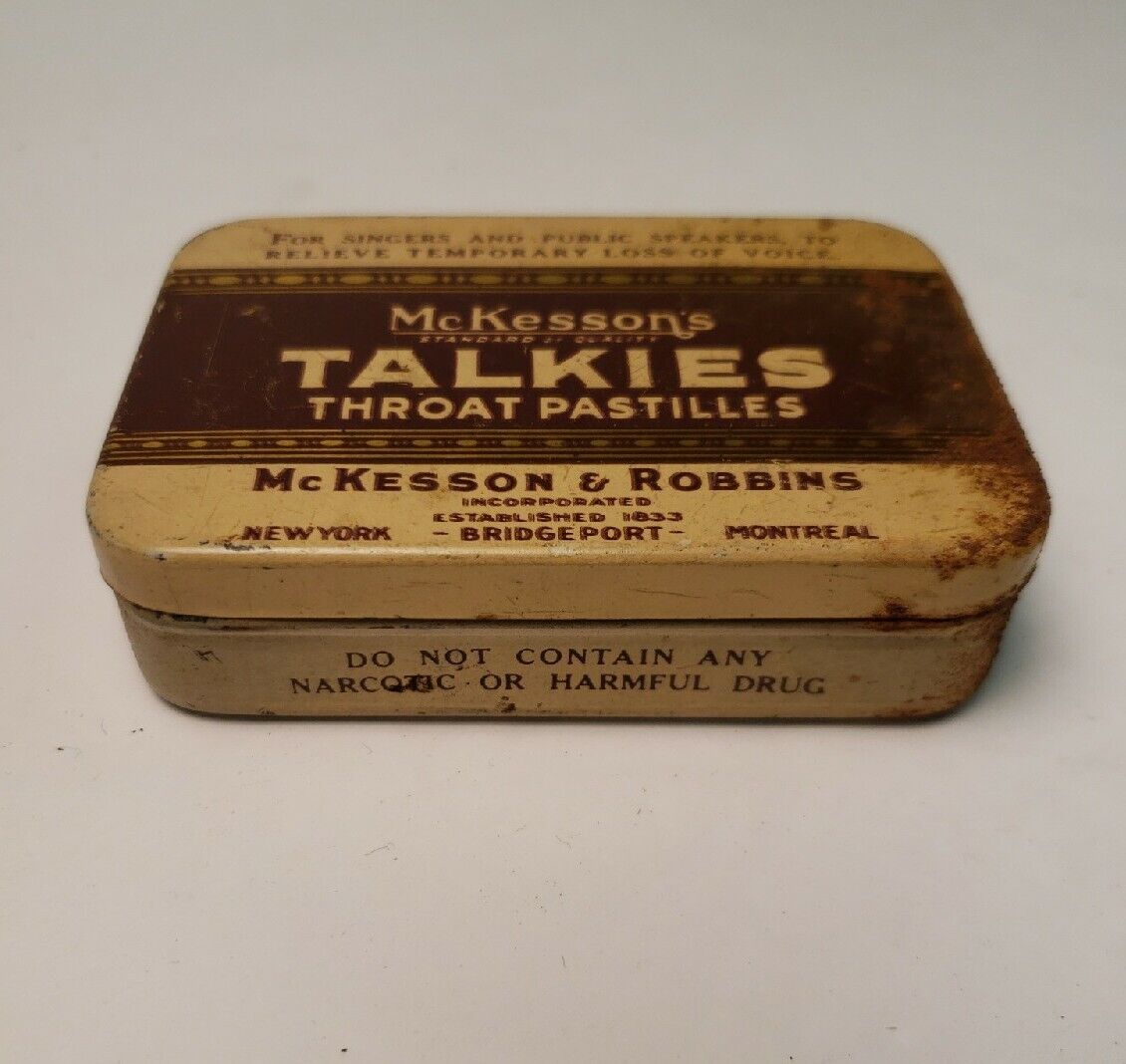 McKesson\'s Talkies Throat Pastilles Tin - Vintage Cough Drop Tin