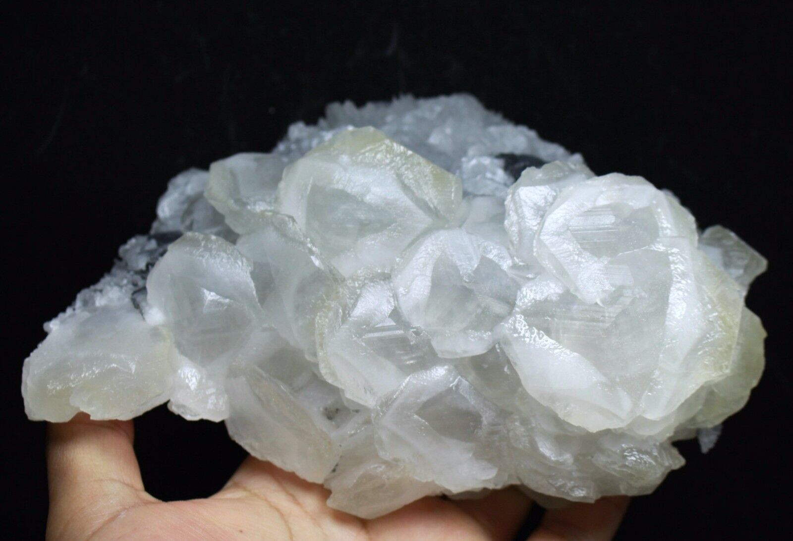 2.95lb Natural Beauty Calcite Cluster Crystal Based on Cube Fluorite Matrix