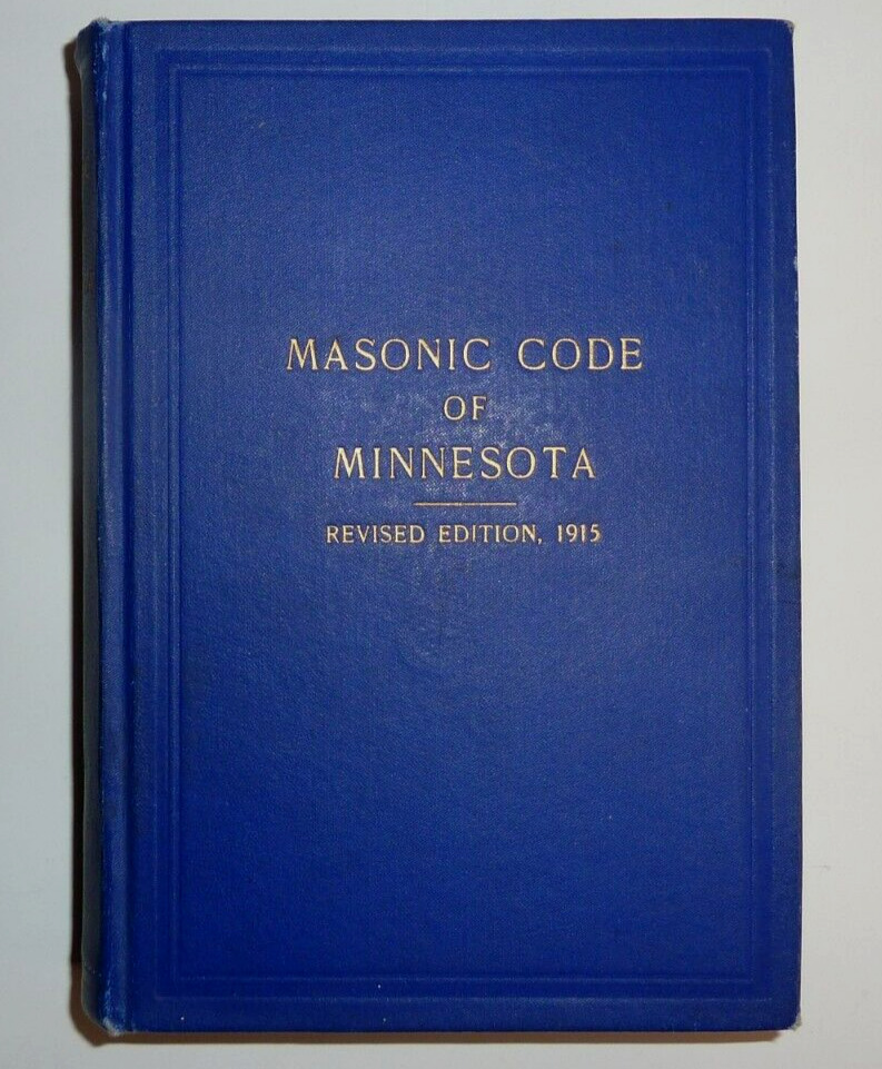 Antique 1915 Masonic Code of Minnesota Revised Edition Knights Templar Vintage